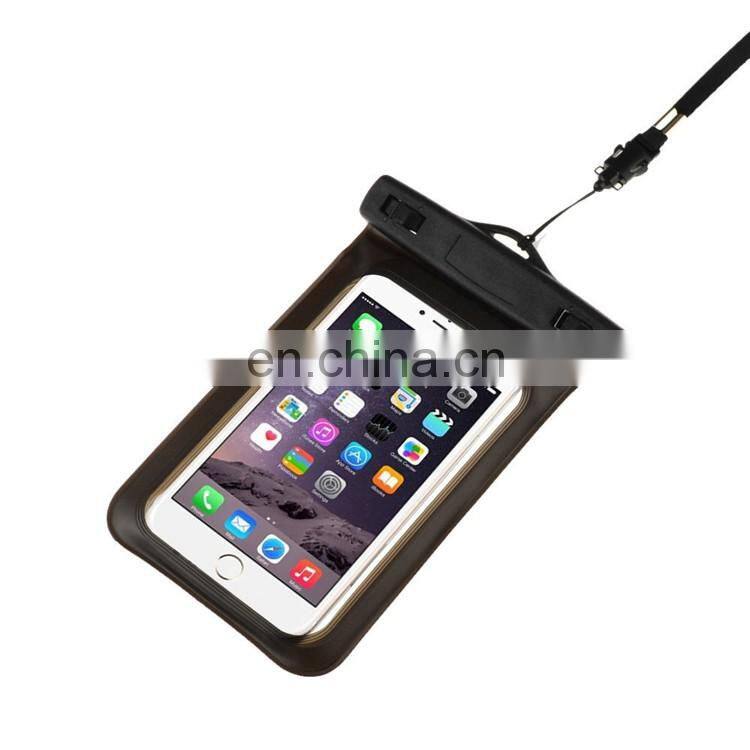 Black Waterproof Case Pouch Dry Bag with Neck Strap for Mobile Phone