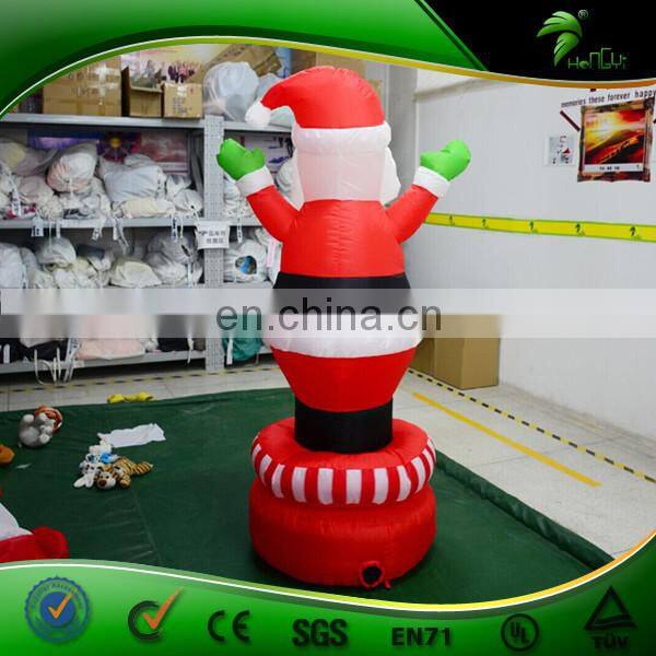 Customized Ratation Air-blown Inflatable Santa Claus With LED Lighting