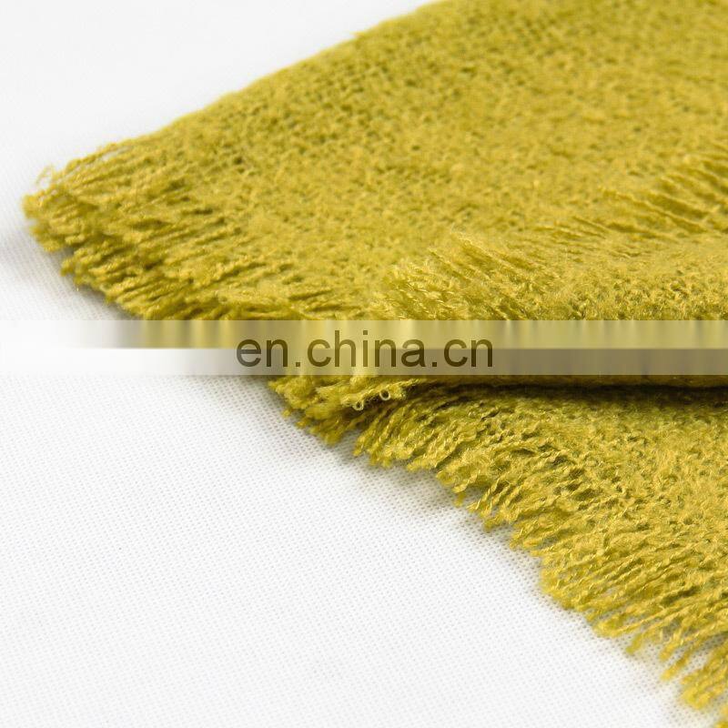 Young lady's scarf winter 100%acrylic shawl warm yellow