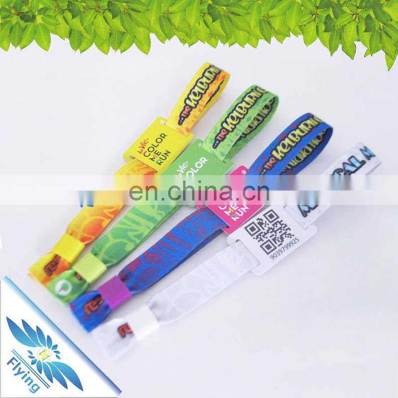 10mm 15mm 20mm cheap custom sublimation printed logo fabric wristbands for music events