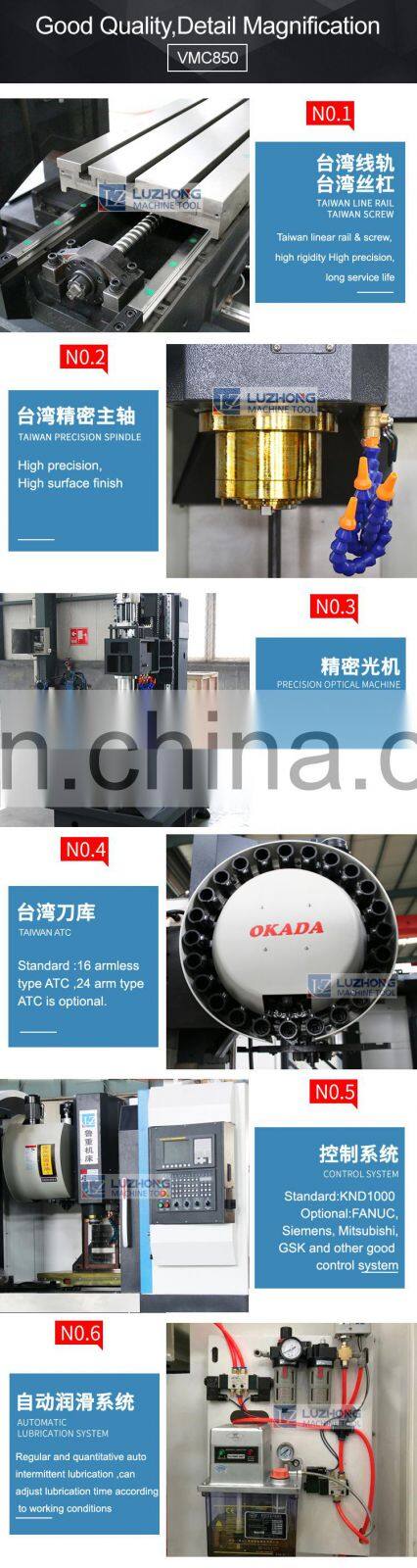 3 Axis Machining Center for metal VMC850 vertical CNC milling machine