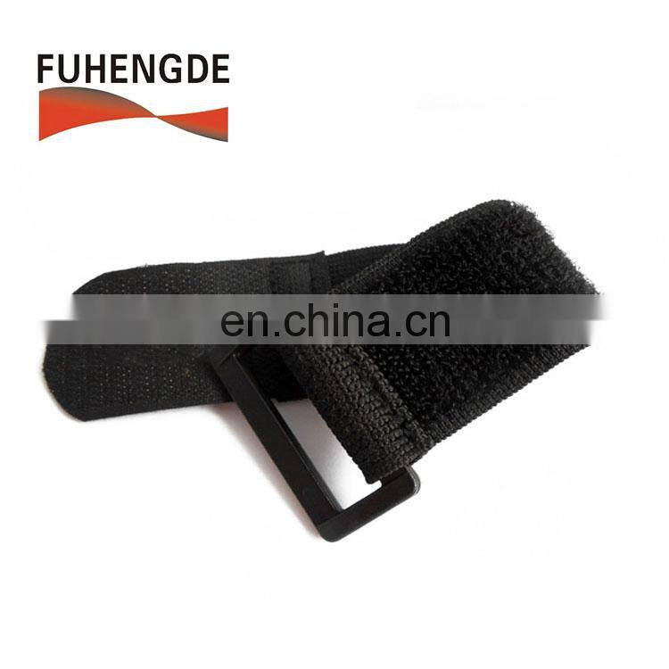 custom logo hook and loop elastic strap with plastic buckle