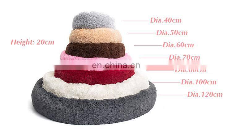Amazon Best Seller Plush Luxury Cat Dog Pet Beds, Faux Fur Round Puppy Dog Beds, Comfortable Donut Cat Beds