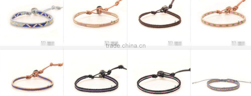 Purple & black leather simple design bracelet for girls string bracelet XE09-0095