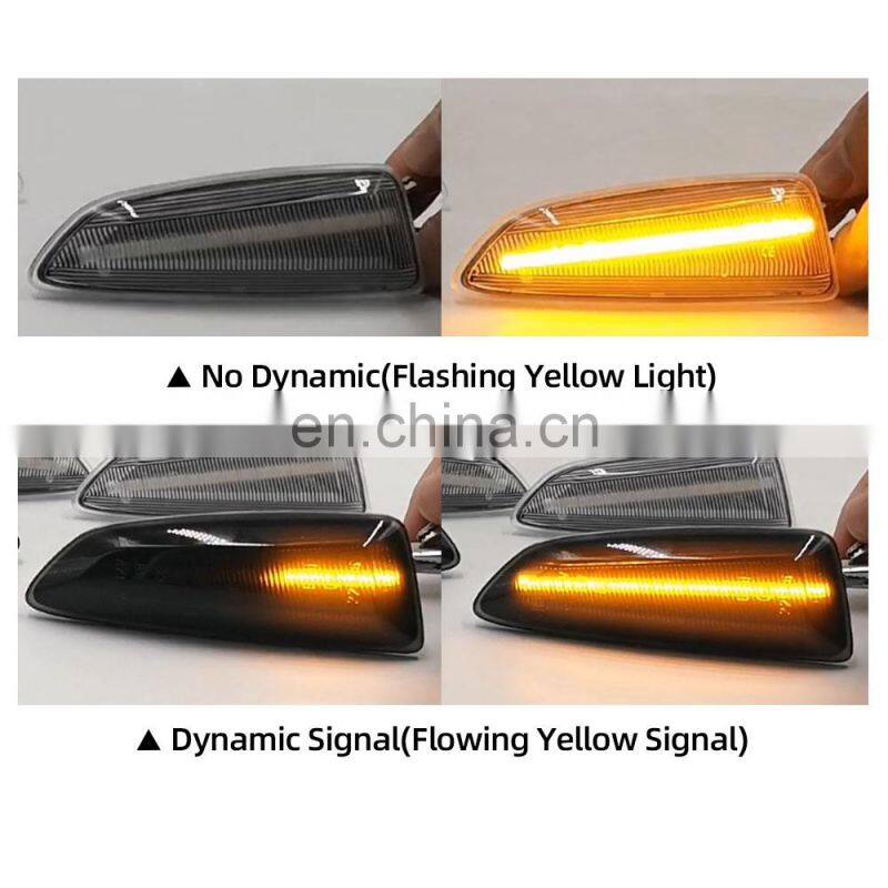 2Pcs Dynamic LED Side Marker Lights 12V Flowing Turn Signal Light Side Repeater Lamp Panel Lamp for Opel for Vauxhall Astra J K