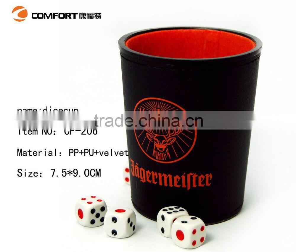 elegent small mini portable leather dice shaker