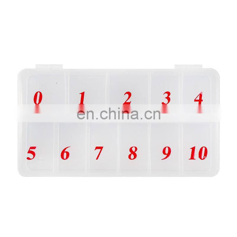 High Quality 1000PCS Plastic Clear Half Transparent Nail Art Tips Cell Empty Nail Tip Storage Box Case Manicure Tool With Number