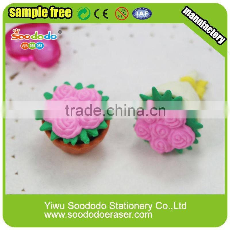 Pretty Flower shaped Puzzle Rubber Eraser for girl