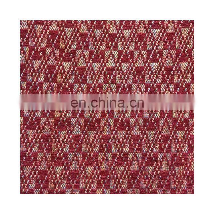 polyester chenille geometric jacquard fabric from stock