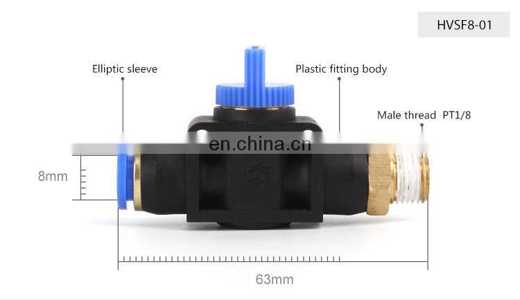 Series male thread flow control hand valve plastic pneumatic air hose tube fitting quick connector water fittings