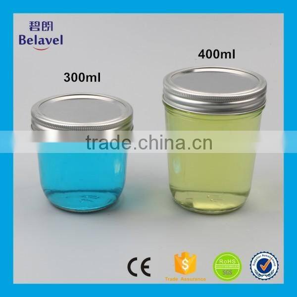 400ml 300ml wide mouth glass caviar jar stocked glass storage jar with lid
