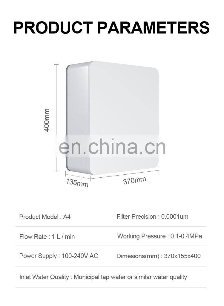 NOBANA 400 GPD Big Flow under sink tankless reverse osmosis system water purifier for home use