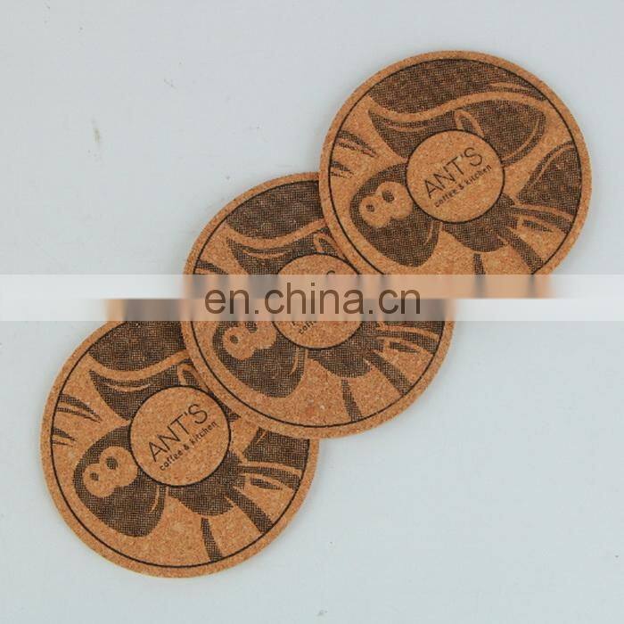 90mm Eco-Friendly Wholesale Round Custom Cork Coaster with Advertising Logo Print Cork Pad