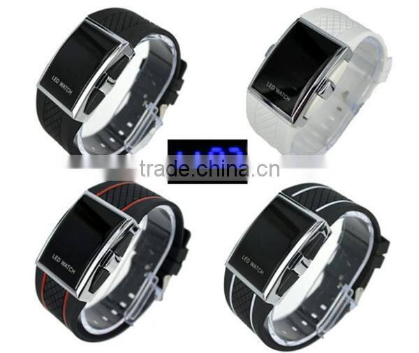 2014 Promotional popular fashion rubber men's LED watches for students