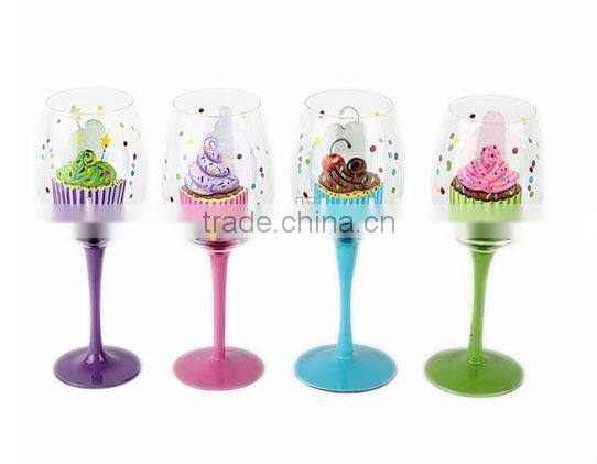 CE/EU/FDA/SGS/LFGB HIGH QUALITY HAND PAINTING WINE GLASS