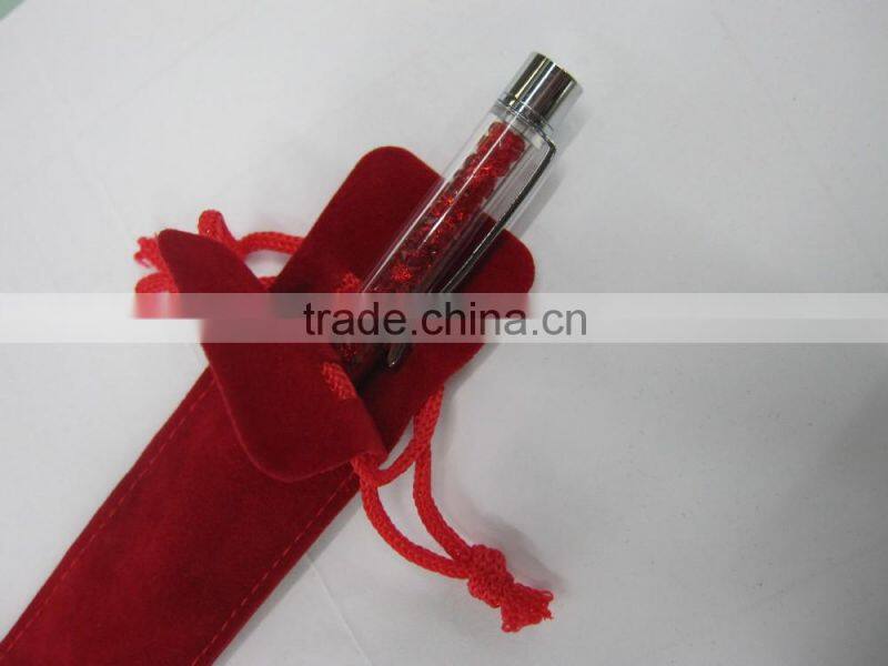 Thick fleece fabric pencil case Drawstring Flannel pencil case High-grade pen bag mini style factory manufacture