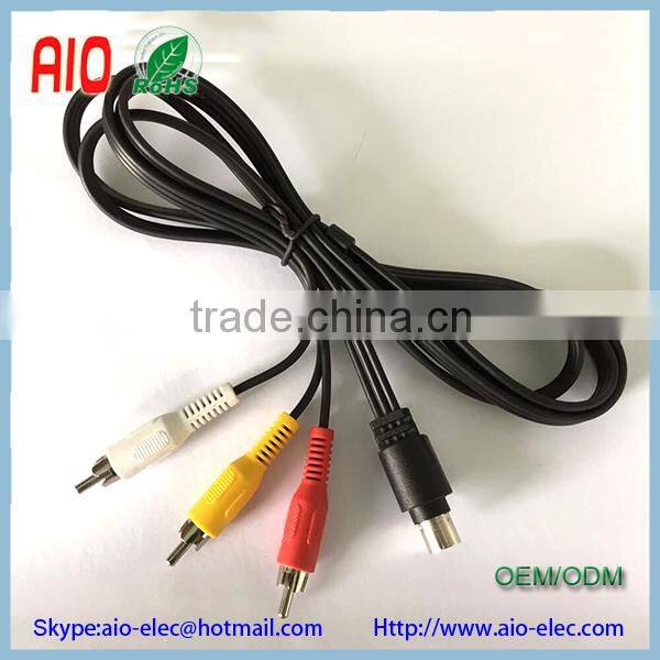 Mini DIN 7 Pin to 3 RCA MALE TO FEMALE audio video Cable