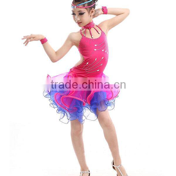 Good Luxury kids professional american competition latin dance costume latin dance cha cha cha dress