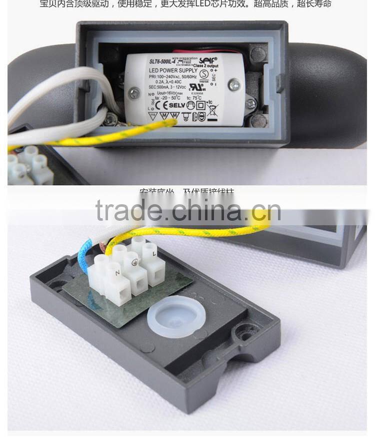 up and down LED wall light 5W morden die casting aluminum outdoor LED wall light