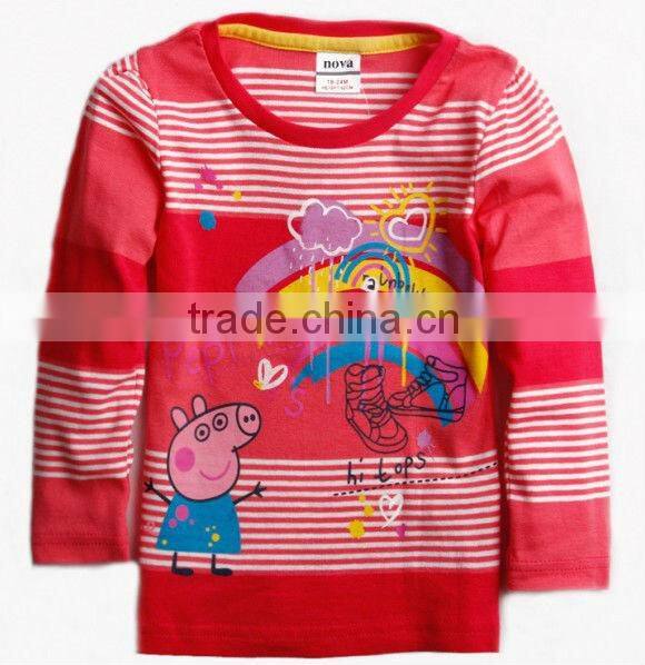 Latest Pink Cartoon Flower Pattern Kids Long Sleeves Clothing