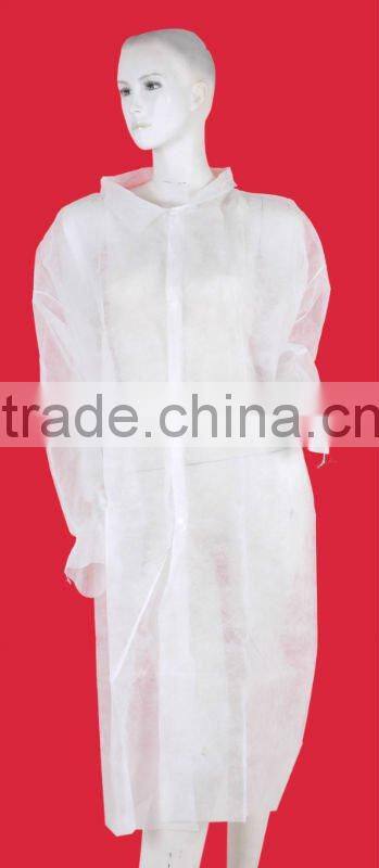 Disposable PP Lab coat S M L XL 2XL 3XL 4XL 5XL non woven single use with 4 snaps red yellow blue white
