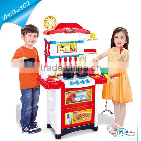Mutifunction Electronic Pink Kitchen Play Set