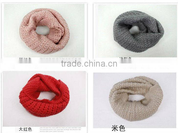 Fashion Plain Lady Acrylic Circle Winter Loop Scarf