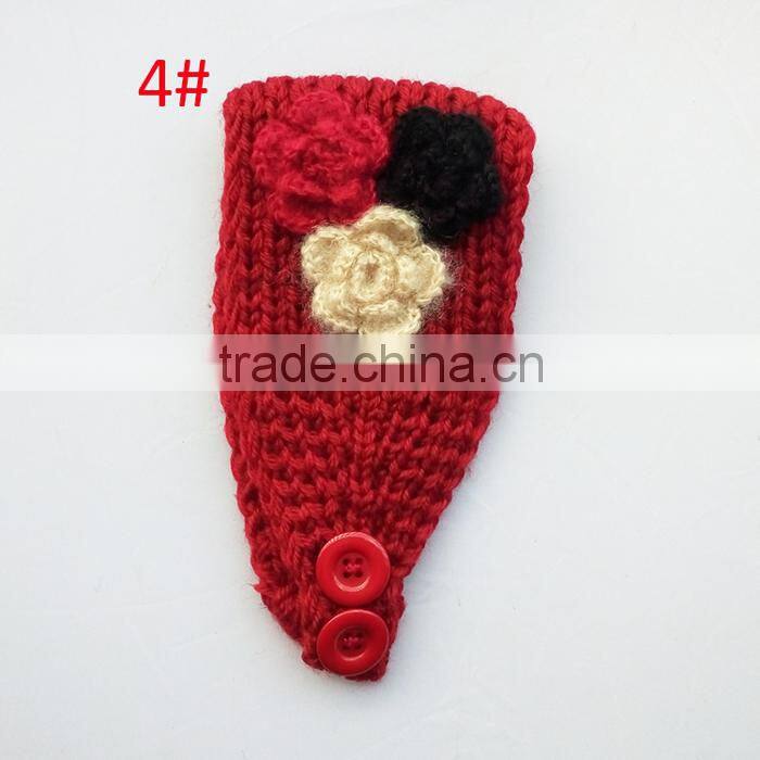 Good-looking 3 Flower Decorated Fashion Women Knitted Headband Headwear