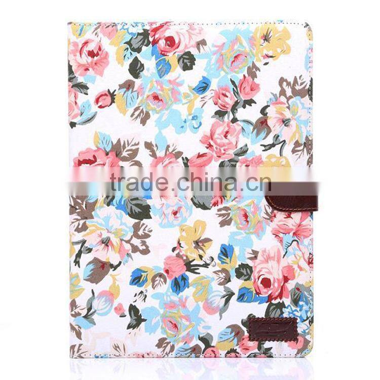 Flower wallet leather case For iPad 6