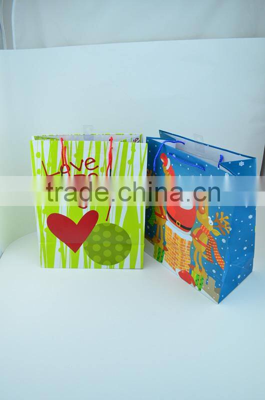 2014 Factory direct sale Cheapest love peace joy gift christmas shopping bags