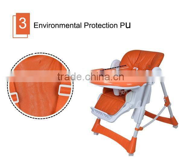 Adjustable folding kids feeding chairs wholesale plastic restaurant High Chair Portable