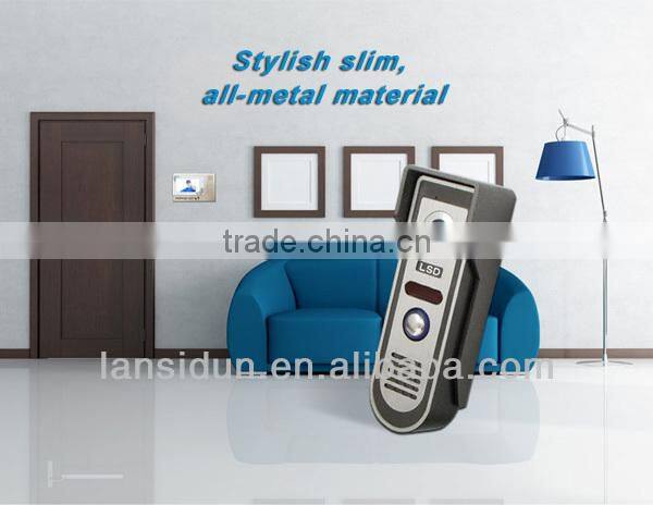 2016 hot sale in Asia 7 inch video interphone system audio door bell