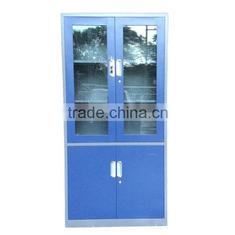 Luoyang Office steel double opening glass door storage file locker/cupboard
