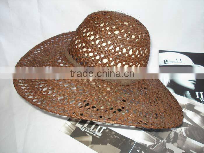 brown fashion raffia straw hat for lady