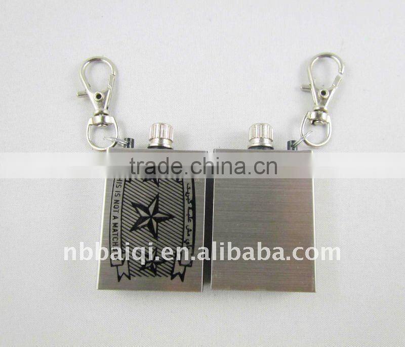 sell no.002 stainless steel million times match,with silk printing LOGO