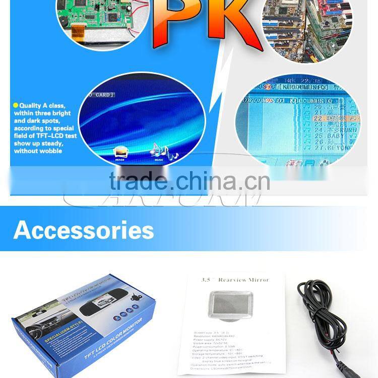 Rear View Mirror 4.3 inch lcd Monitor with av input