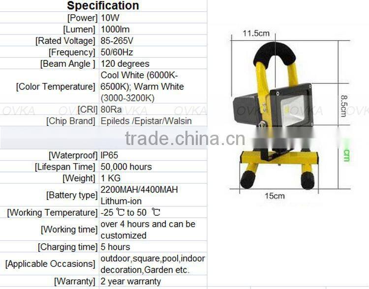 Rechargeable Flood Light Portable LED Flood light Durable Waterproof Emergency Light Trouble lamp Stand for Car Travel