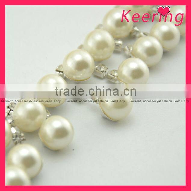 Wholesale pearl fashion trimming wedding Crystal Rhinestone Chain WRC-093