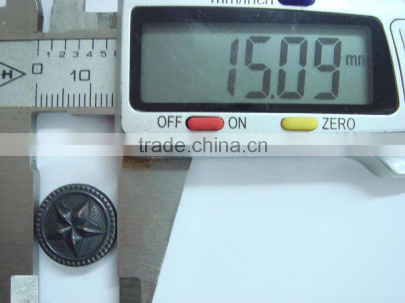 15mm metal 4 part dark antique silver snap button