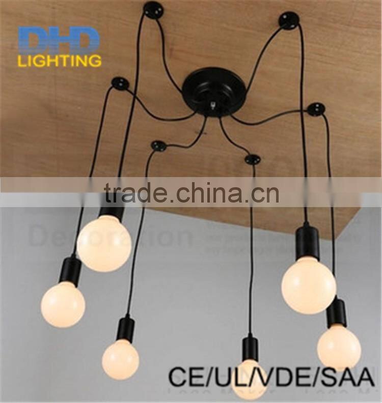 The 6-8-10-12-14 heads Spider chandelier insustrial iron pendant lamp edison vintage up and down lighting fixture