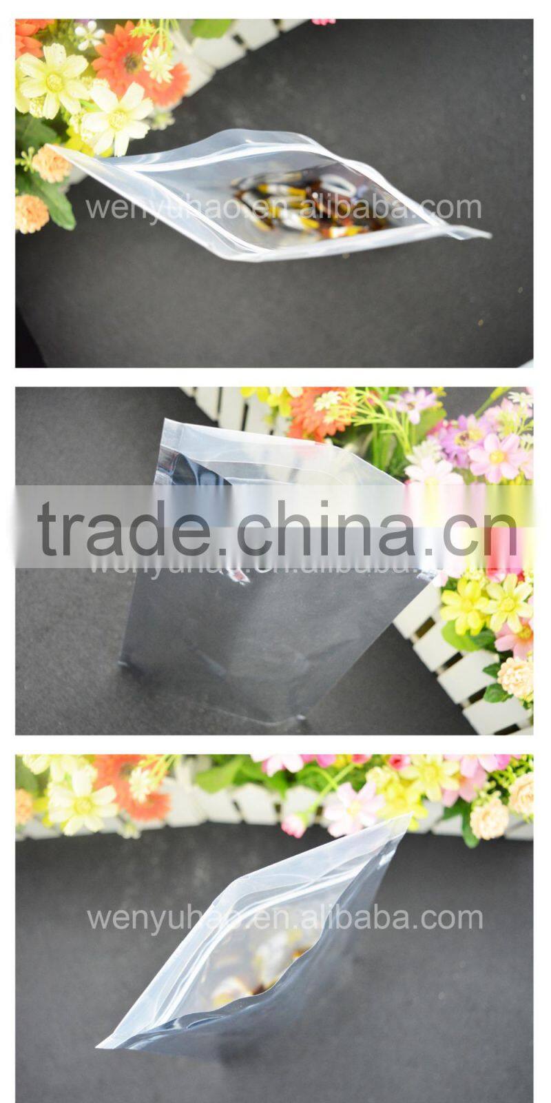 Laminated zip lock one side clear resealable aluminum foil packaging bags factory price