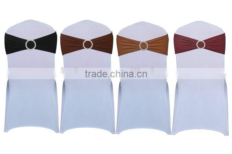 Fancy cheap standard size buckle spandex chair sash