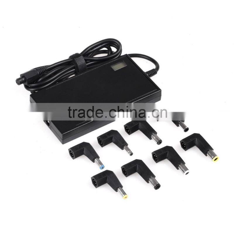 90W Automatic Laptop Charger Universal Laptop Travel AC/DC Adapter With LCD Display and 8 Dips