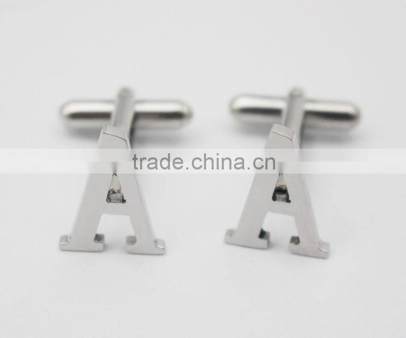 English Capital Letter ABCDE Stainless Steel Wholesale Cufflink For Men