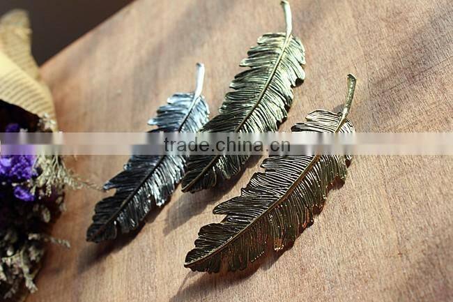 Fashion golden leaves Metal Clip For Women,Greece's women feather spring clip metal hair accessories