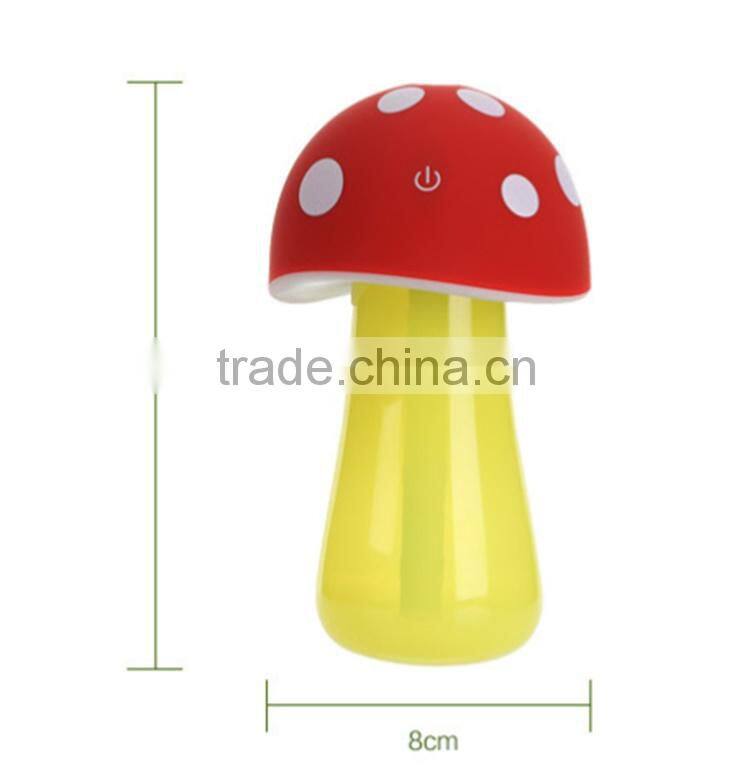 Mushroom shape home used usb LED light air humidifier