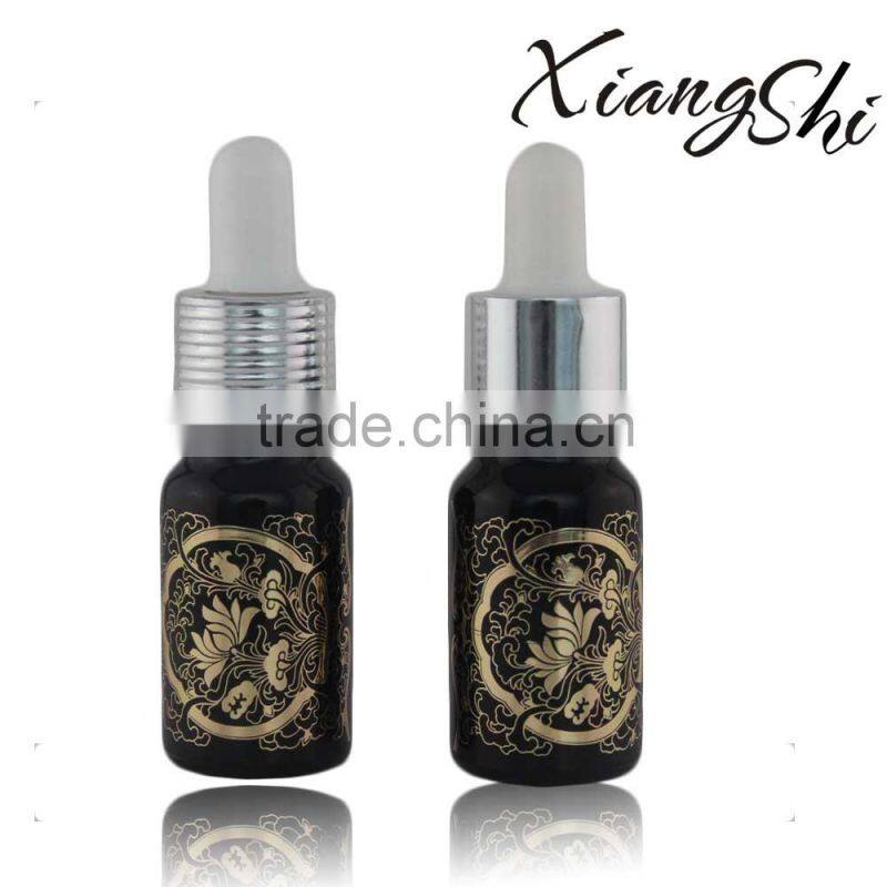 20ml gold hot stamping glass essential oil bottle with plastic cap/dropper