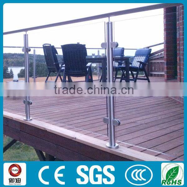 Exterior decorative decking frameless glass railings