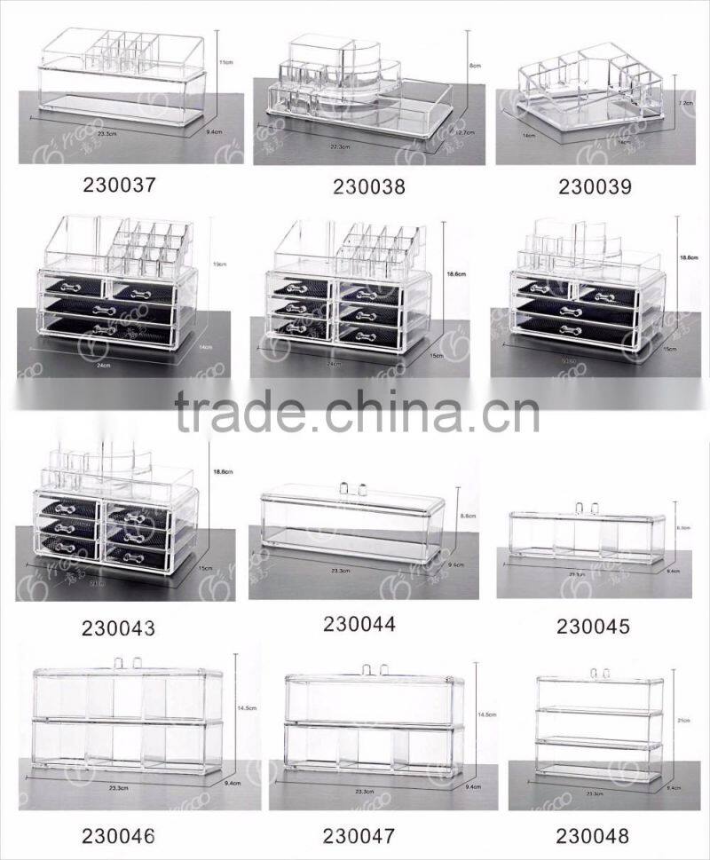 2016 Customized Oem Acrylic Organizer Cosmetics Display Acrylic Makeup Organizer