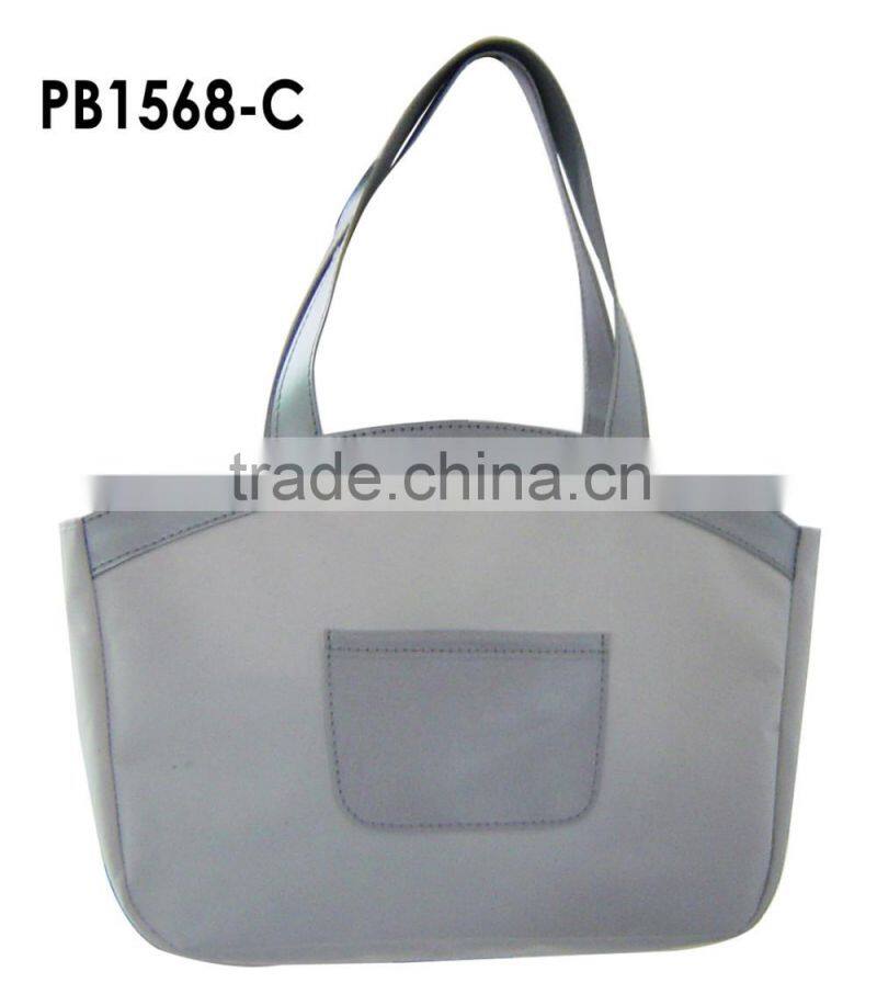 2016 hot selling Eco-friendly cotton canvas lady bag with pu handle